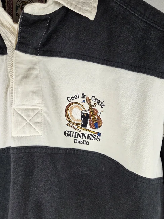 🆕️ Vintage Guinness Dublin Men's Rugby Long Sleeve Shirt - Picture 2 of 16